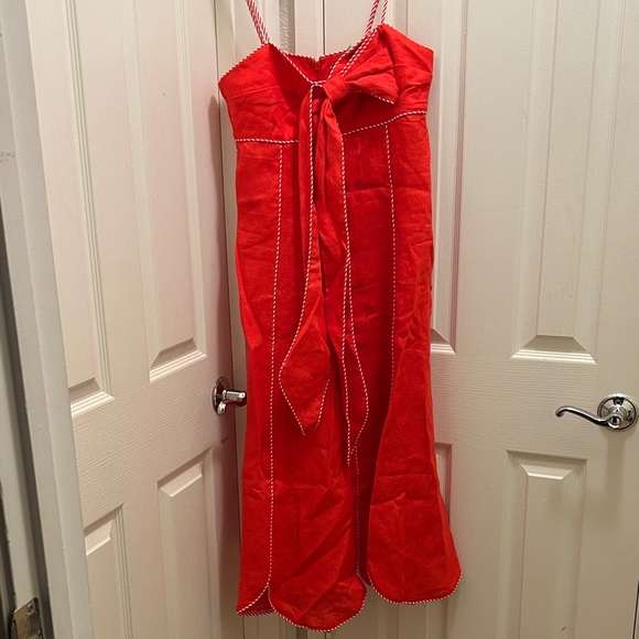 NWT FARM Rio Vibrant Red Midi Dress, M - Picture 5 of 7